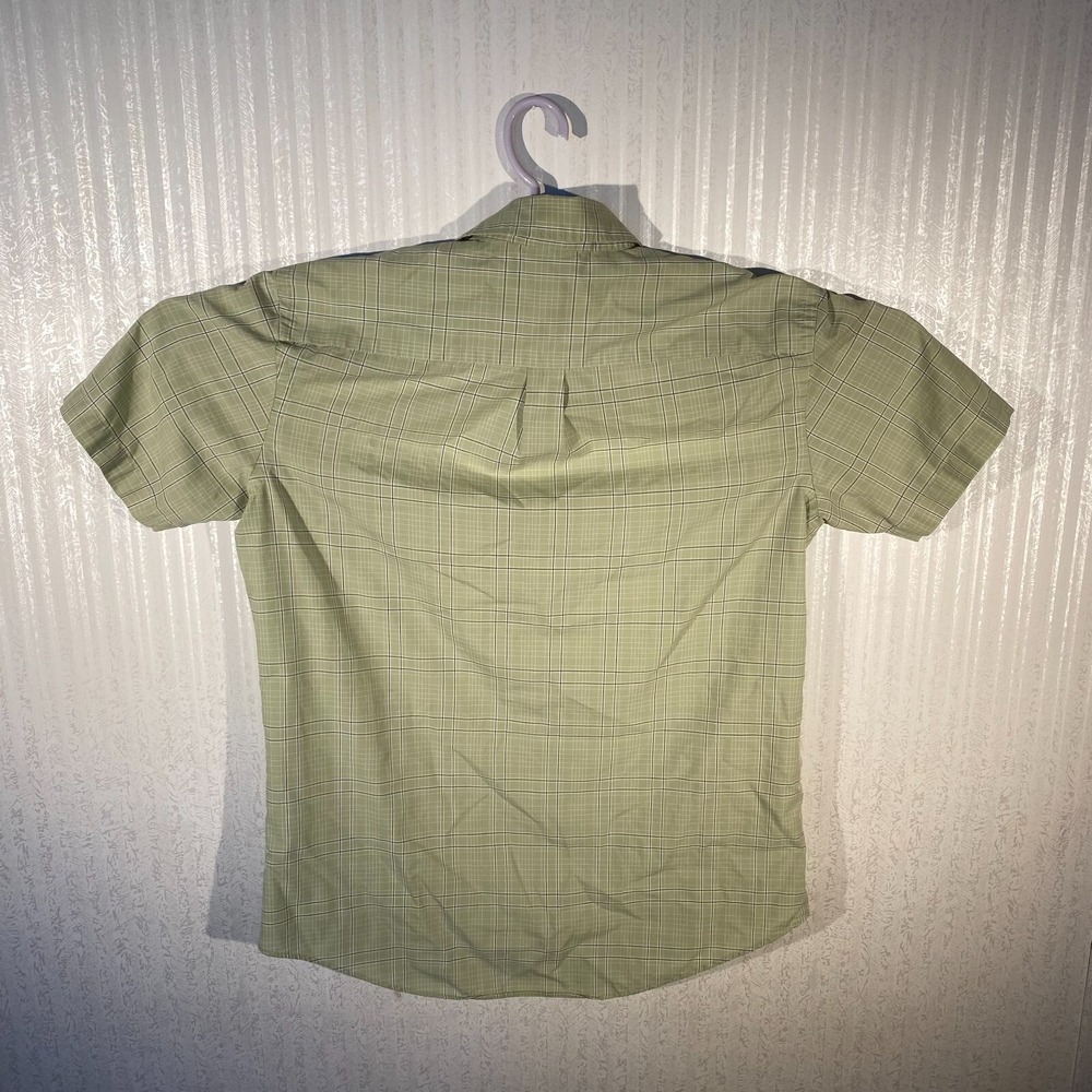 Vanheusen Womens Green Plaid Classic Look Button Up Pocket Shirt Size M 15-15.5 - Picture 3 of 6